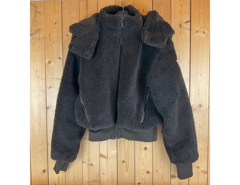 Alo Women's Yoga Foxy Sherpa Hooded Jacket - Brown, Size XS